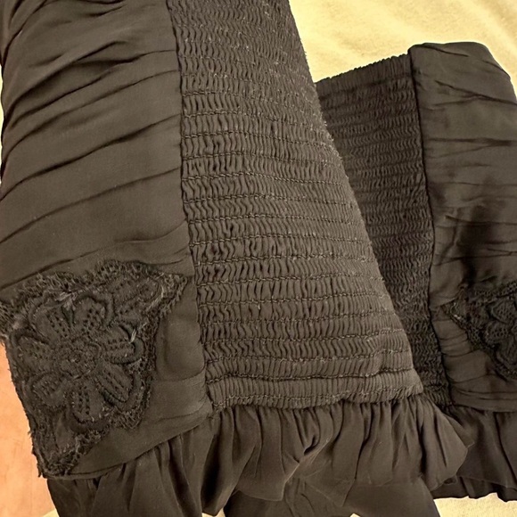 Free people Aurelia silky corset top - black lace up ribbon, floral embroidery - Picture 6 of 9